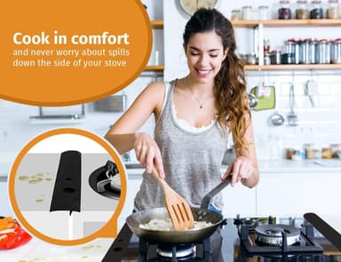 List som holder rent mellom komfyr og skap 61,5 cm, sort 2-pakning