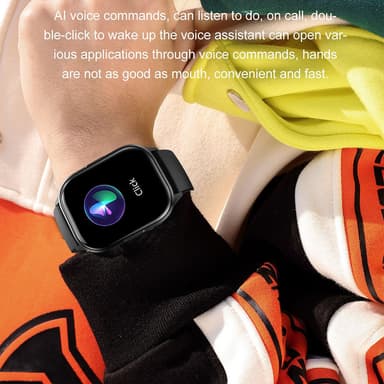 Smartklokke med forskjellige sportsmoduser, Bluetooth-samtaler, vanntett Sort