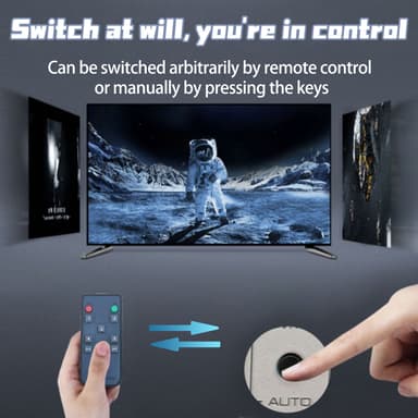 HDMI-bryter 5x, 4K 60Hz med ARC-lydekstrakter HDMI 2.0 HDR og fjernkontroll Sort