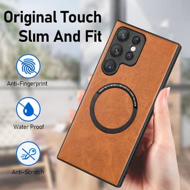 Magnetisk telefonveske i imitert skinn til Samsung Samsung Galaxy S23 FE