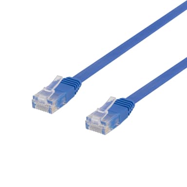 U/UTP Cat6 patch cable, flat, 2m, 250MHz, blue