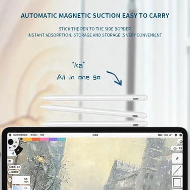 Kapasitiv iPad-penn med batteriindikator og hurtiglading Hvit