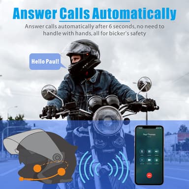 MC-hodetelefoner for motorsykkelhjelm Bluetooth 5.2