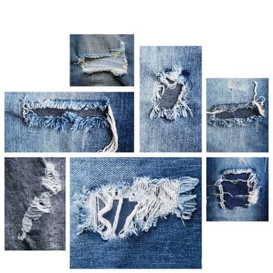 5-delers stryke-på-klut-reparasjonslapper Denim-reparasjonslapper Square