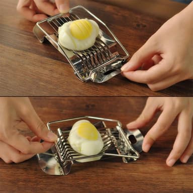 Eggskjærer for kokte egg Rustfritt stål Sølv