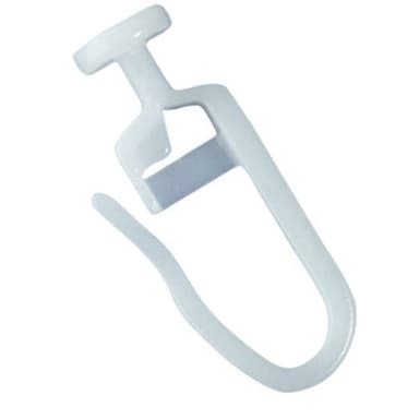 Skyvekroker for gardinskinne, 50 stk. Hvit