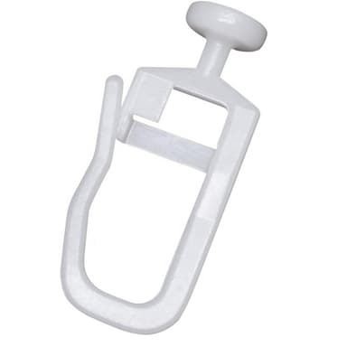 Skyvekroker for gardinskinne, 50 stk. Hvit