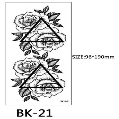 Rubs - midlertidige tatoveringer med blomstermotiver 8 stk Sort