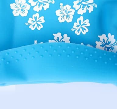 Badehette for langt hår blå/hvit
