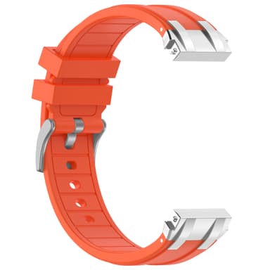 Premium silikonklokkerem 20 mm for Garmin, Samsung, Huawei (sølvspenne) Oransje
