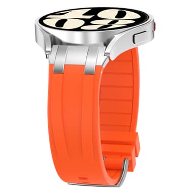 Premium silikonklokkerem 20 mm for Garmin, Samsung, Huawei (sølvspenne) Oransje