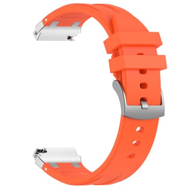 Premium silikonklokkerem 20 mm for Garmin, Samsung, Huawei (sølvspenne) Oransje