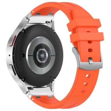 Premium silikonklokkerem 20 mm for Garmin, Samsung, Huawei (sølvspenne) Oransje