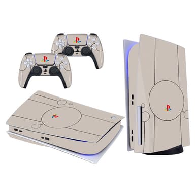 PS5-konsoll og kontrollerskin Bein hvit