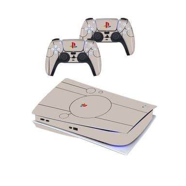 PS5-konsoll og kontrollerskin Bein hvit