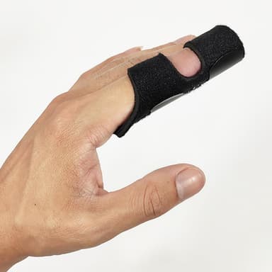 Fingerskinne / fingerstøtte / strekkfingerbandasje Sort