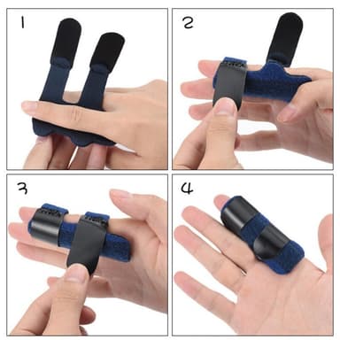 Fingerskinne / fingerstøtte / strekkfingerbandasje Sort
