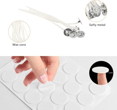 100-delers bomullslysveker med metallfliker Wicks-klistremerker for stearinlys DIY 20 cm