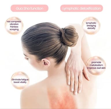 Gua Sha elektrisk ansikts- og kroppsmassasjeapparat EMS mikrostrøm 4 gir Rosa
