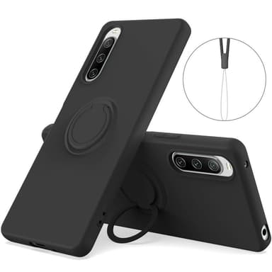 Til Sony Xperia 10 V Deksel Fingerring TPU - Svart