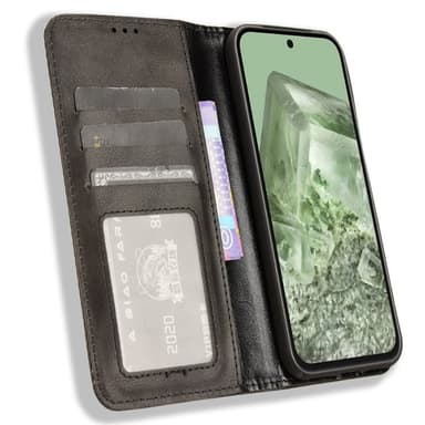 Til Google Pixel 8a Lommebok-deksel Eksklusivt Svart