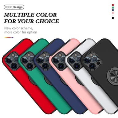 iPhone 13 Pro Max Hybrid Deksel Med Fingerring - Sølv