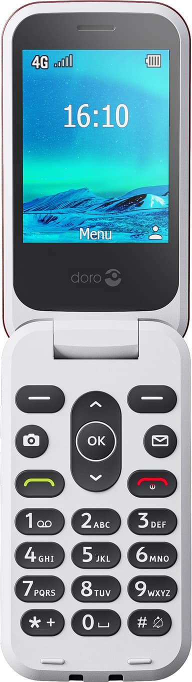 Doro 2881 mobiltelefon (rød)
