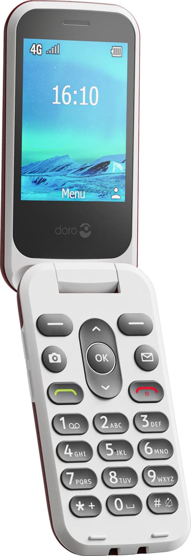 Doro 2881 mobiltelefon (rød)