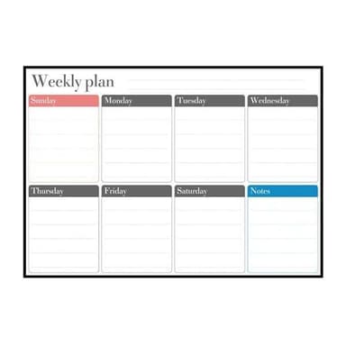 Magnetisk Whiteboard Ukeskjema 42x30cm