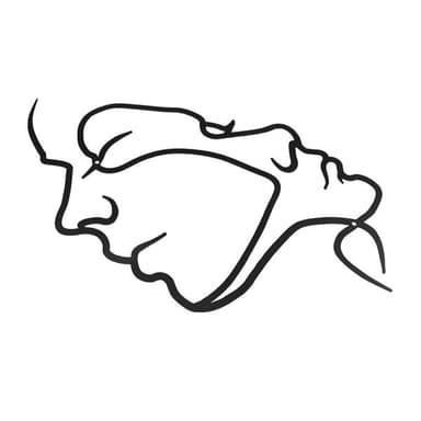 Veggdekor i metall Faces - Svart