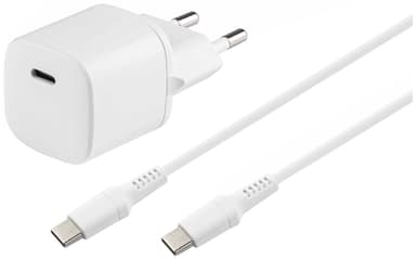 Sandstrøm 30W GaN lader med USB-C kabel (1m)