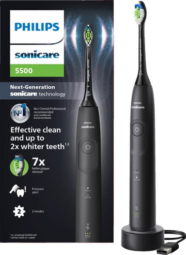 Philips Sonicare Series 5500 elektrisk tannbørste HX7111/01 (sort)