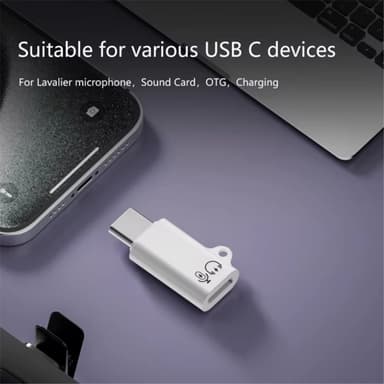 For iPhone kvinnelig lydadapter til USB-C mannlig OTG-omformer