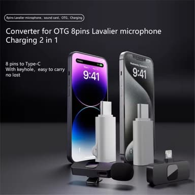 For iPhone kvinnelig lydadapter til USB-C mannlig OTG-omformer