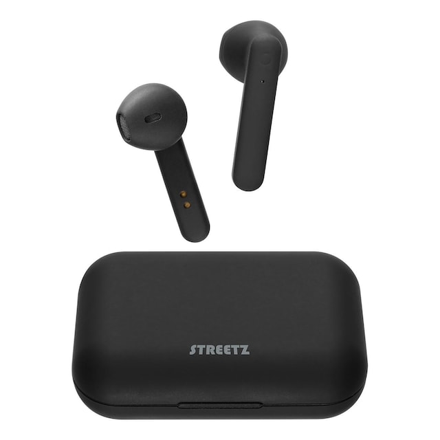 STREETZ True Wireless Stereo earbuds with charging case, semi-in-ear,