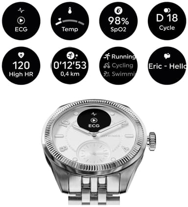 Withings ScanWatch Nova Brilliant hybridklokke 39mm (sølv)