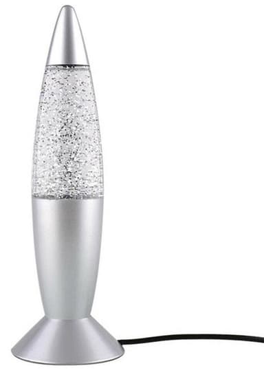 Lavalamp med glitter, lyser i flere forskjellige farger.