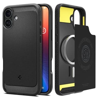 Spigen Rugged Armor Magsafe-etui for iPhone 16 Plus - Svart