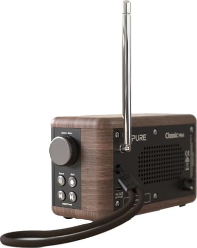 Pure Classic Mini bærbar digitalradio (sort kaffe/valnøtt)