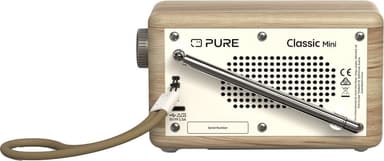 Pure Classic Mini bærbar digitalradio (bomullshvit, eik)