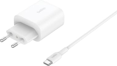 Belkin 3-in-1 Qi2 sammenleggbar lader med MagSafe (hvit)