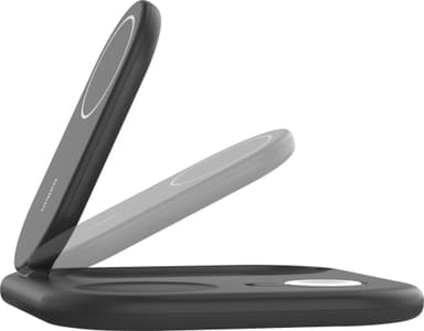 Belkin 3-in-1 Qi2 sammenleggbar lader med MagSafe (sort)
