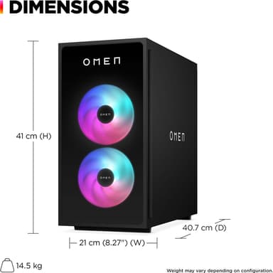 HP Omen 35L GT16-0804no i7-14F/16/1TB/4070S stasjonær gaming-PC