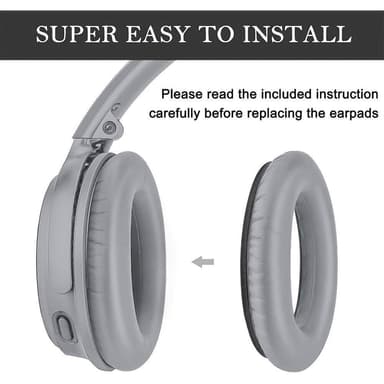 Øreputer for Bose QC35/SoundTrue-hodetelefoner, 1 par Grå
