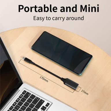 USB-C hann til USB 3.0 hunnadapter Sort 20 cm