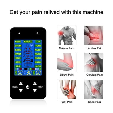 TENS muskelstimulator med 15 massasjemoduser Sort