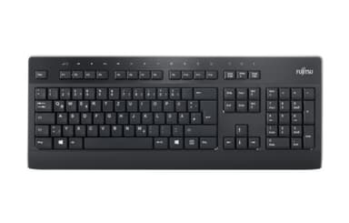 Fujitsu KB955, Full-size (100%), USB, Membrannøkkelbryter, QWERTY, Sort