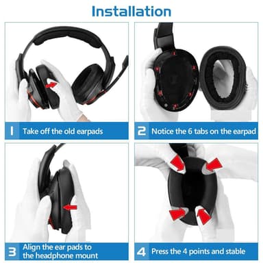 Øreputer til Sennheiser GSP 600/500 Black 1 Par
