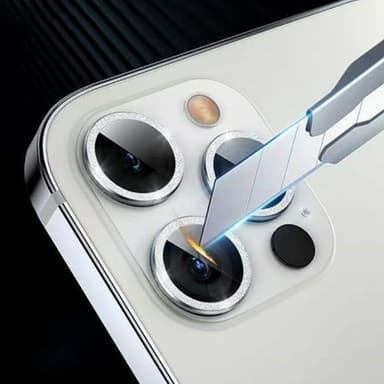 Glitter kameralinsedeksel Gull iPhone 14 Pro Max