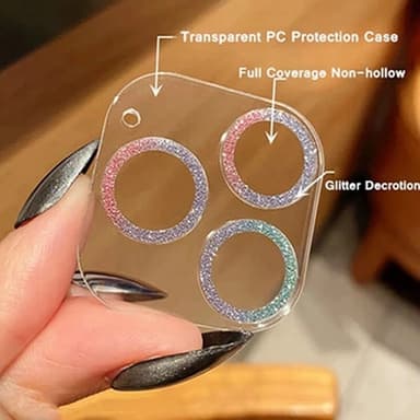 Glitter kameralinsedeksel Gull iPhone 14 Pro Max